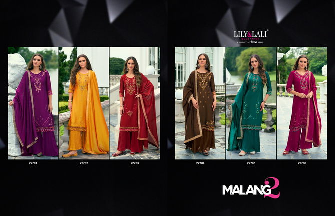 Malang 2 By Lily And Lali Vichitra Silk Embroidery Readymade Suits Wholesale Online